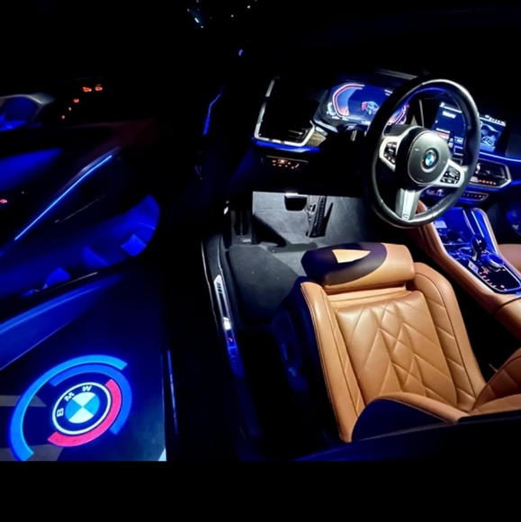 4 BMW 50th anniversary projector door lights - Picture 1 of 8